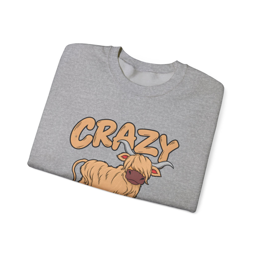 Crazy Highland Cow Lady Sweatshirt