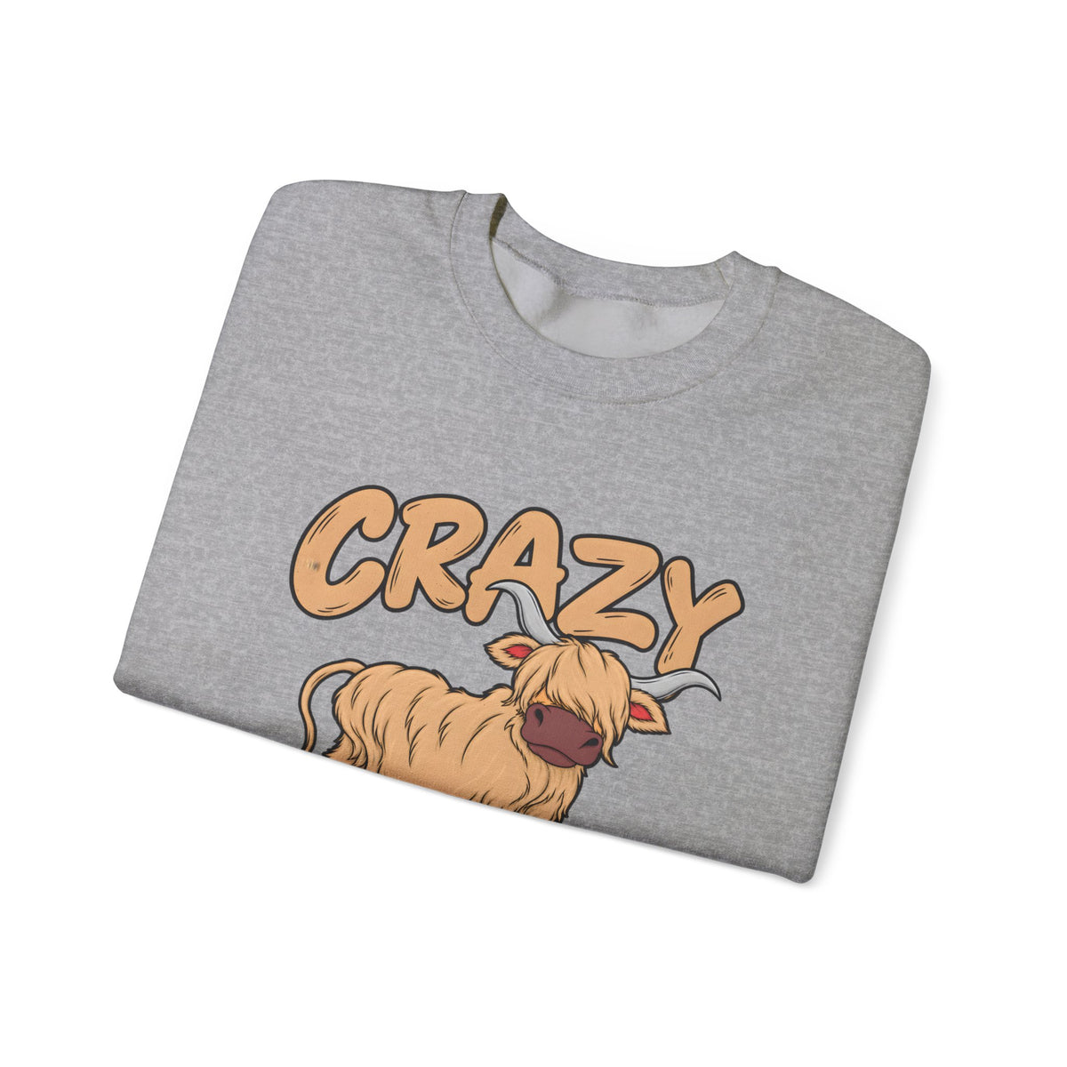 Crazy Highland Cow Lady Sweatshirt