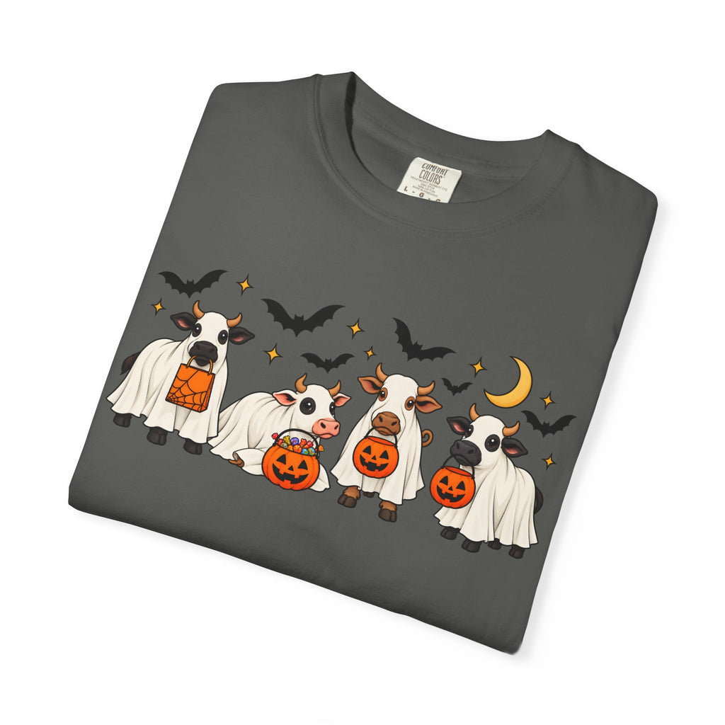 Halloween Cow Costume T-Shirt — Cute Cows in Ghost & Pumpkin Parade