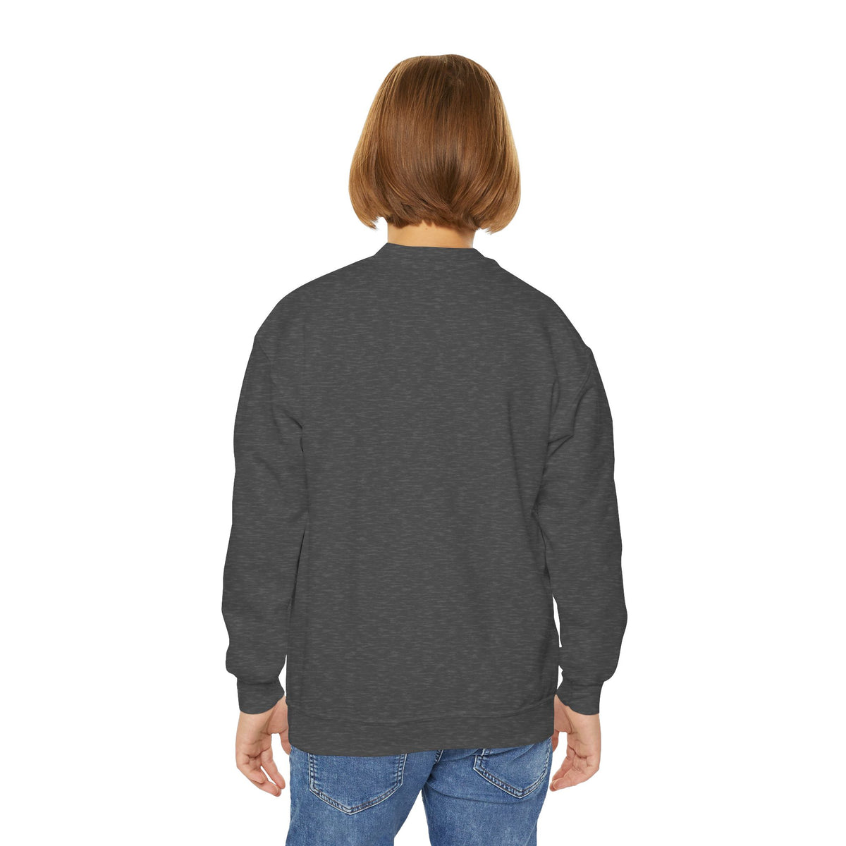 Crazy Highland Cow Lady Youth Crewneck Sweatshirt