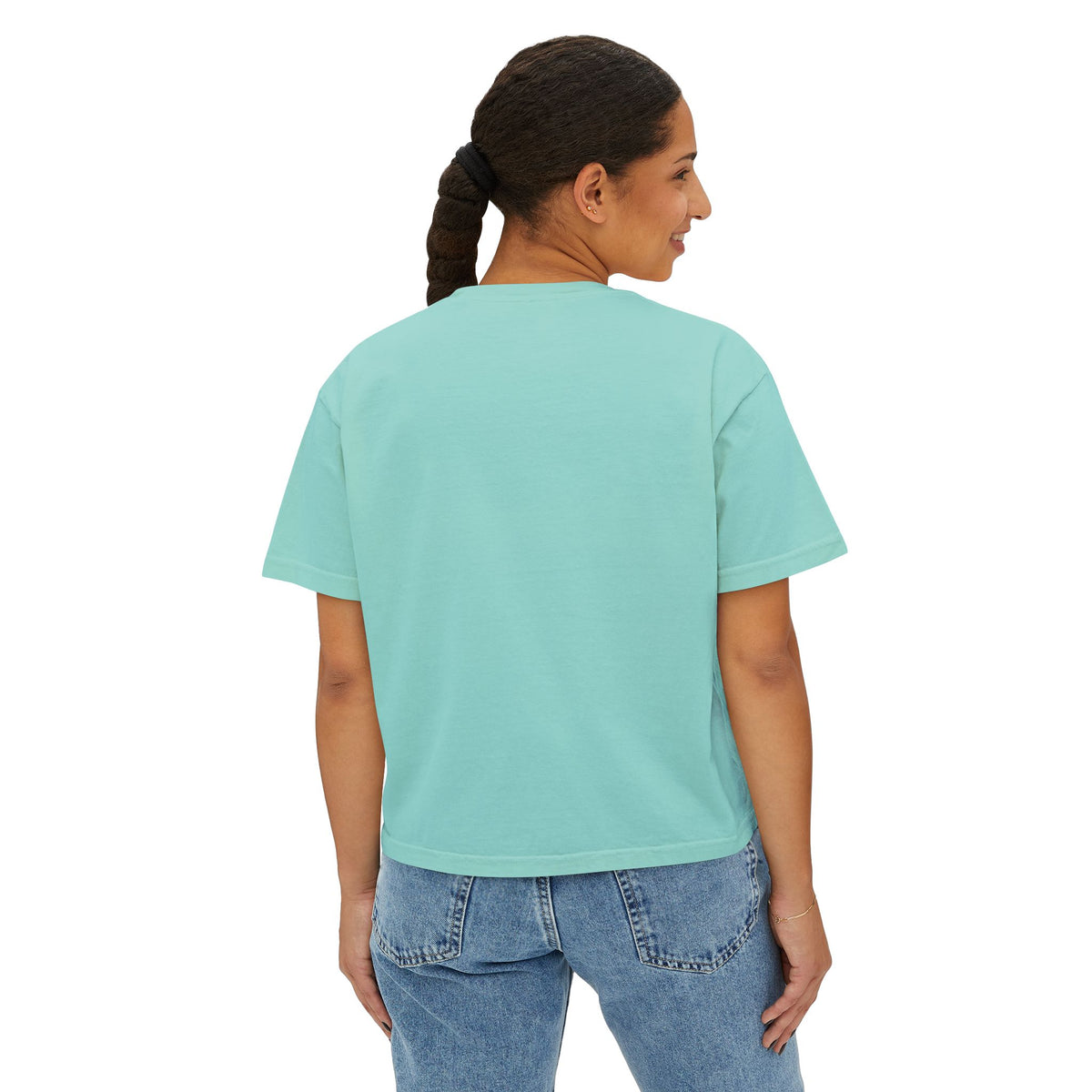 Women’s Boxy Tee — Cute Dancing Cow Graphic “I Like to Moo It Moo It”