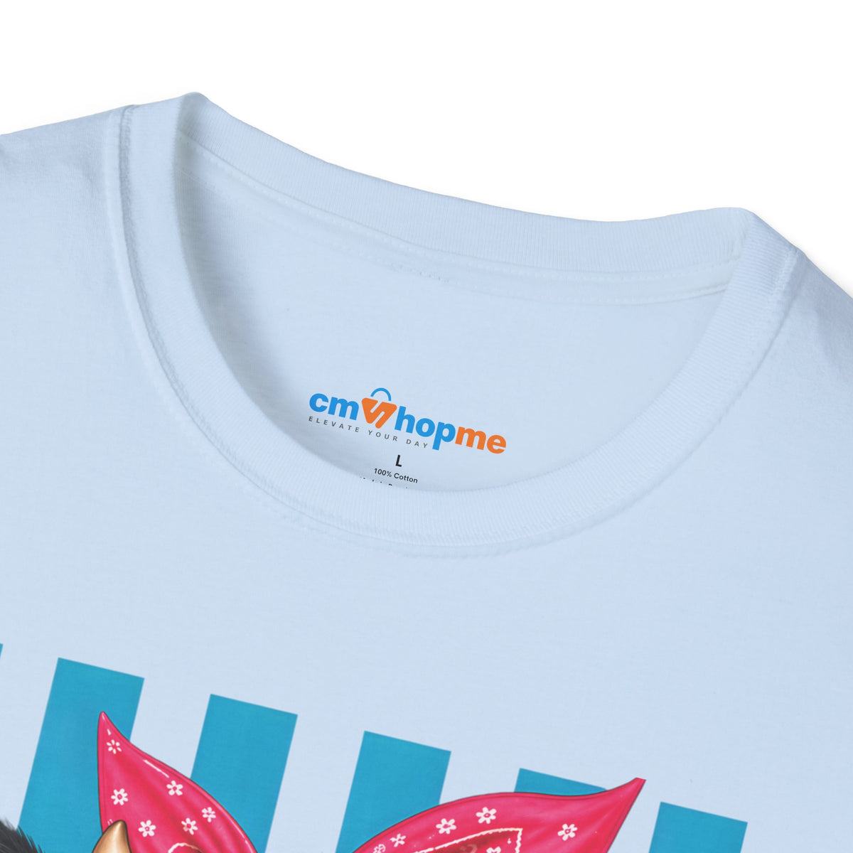 Cow Graphic T-Shirt — Cute Cow with Bandana Farm Animal Tee