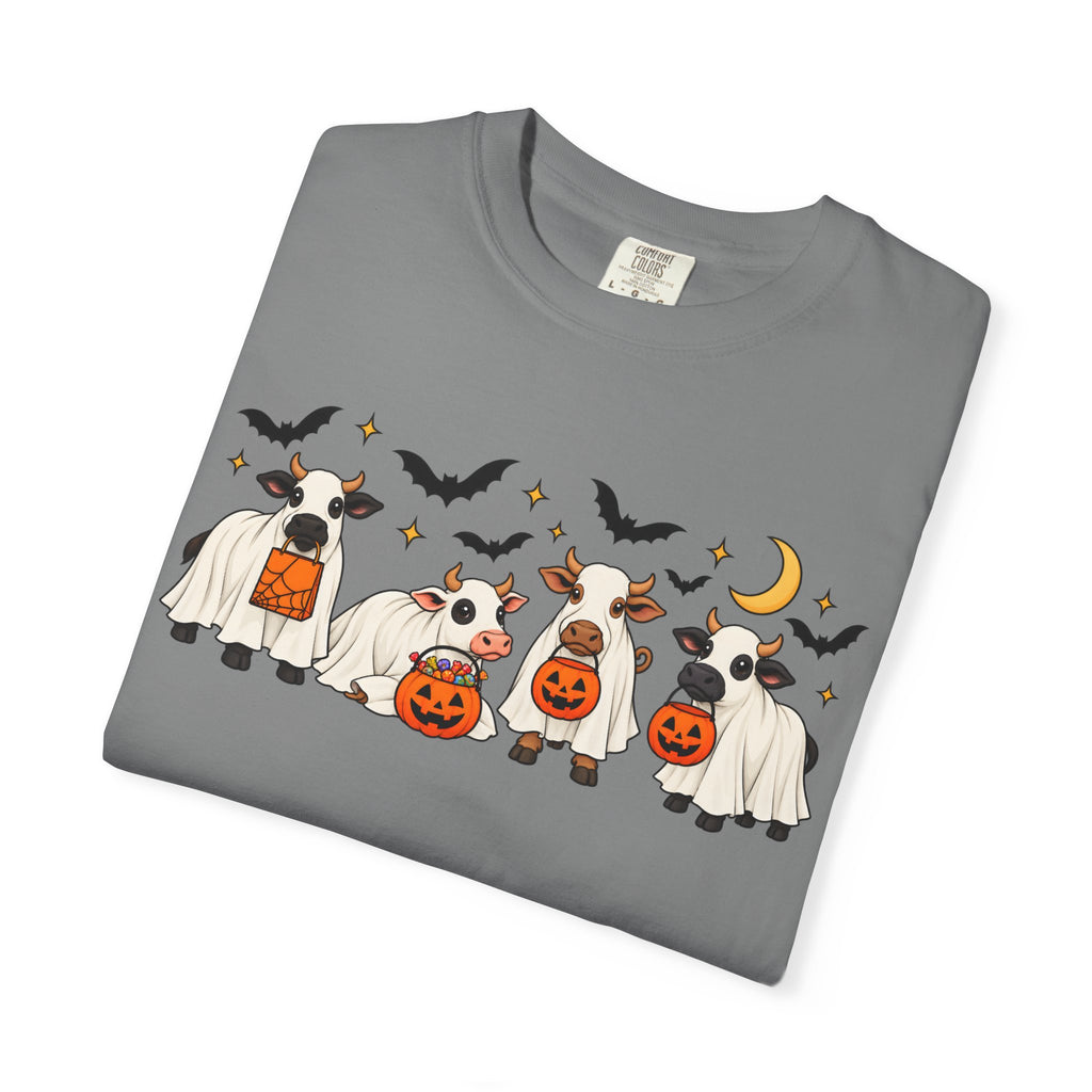 Halloween Cow Costume T-Shirt — Cute Cows in Ghost & Pumpkin Parade