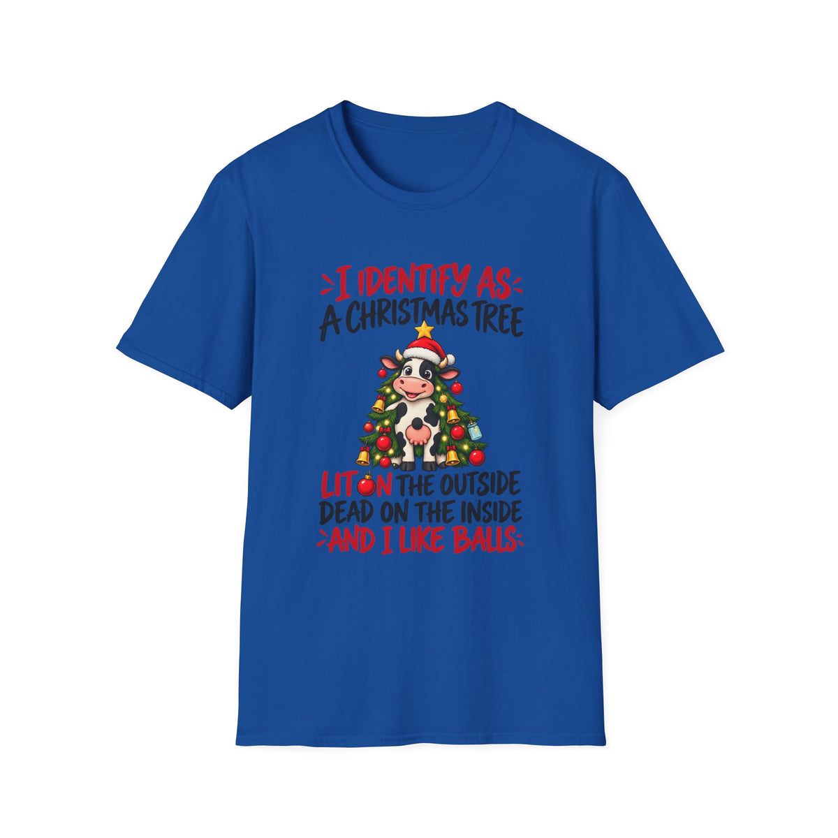 Christmas Tree Graphic T-Shirt — "I Identify As: A Christmas Tree" Funny Holiday Tee
