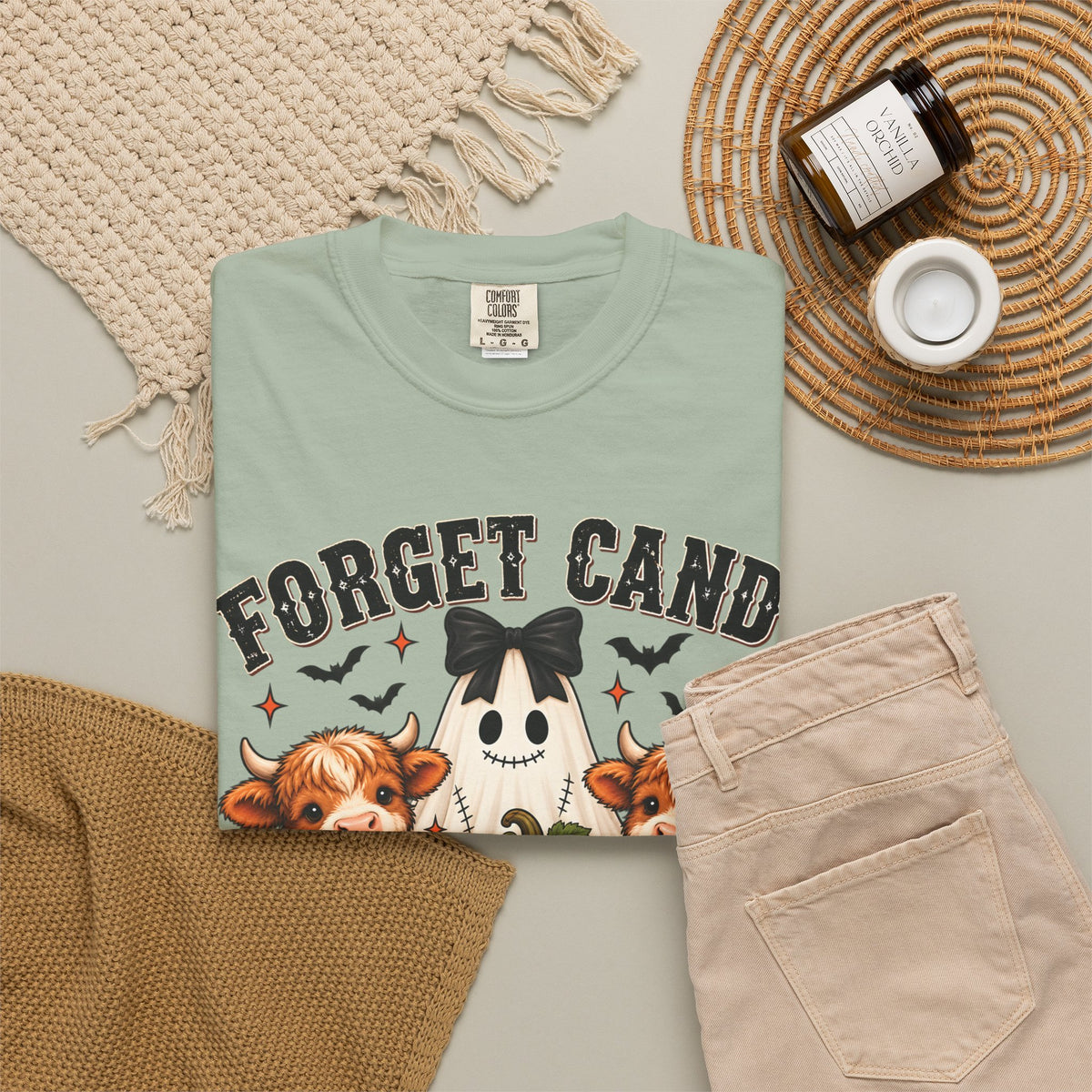 Halloween Cow T-Shirt — “Forget Candy, Give Me a Cow” Cute Spooky Farm Tee