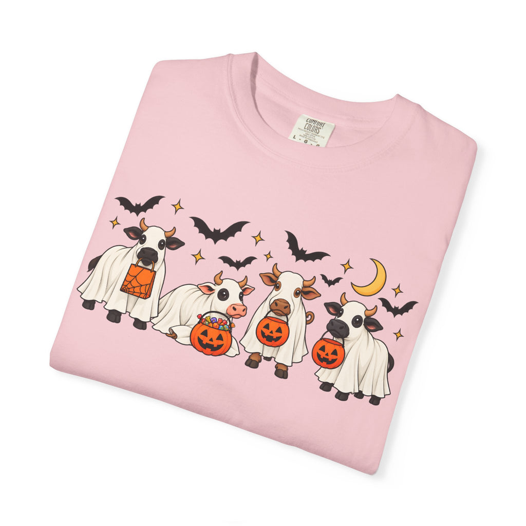 Halloween Cow Costume T-Shirt — Cute Cows in Ghost & Pumpkin Parade
