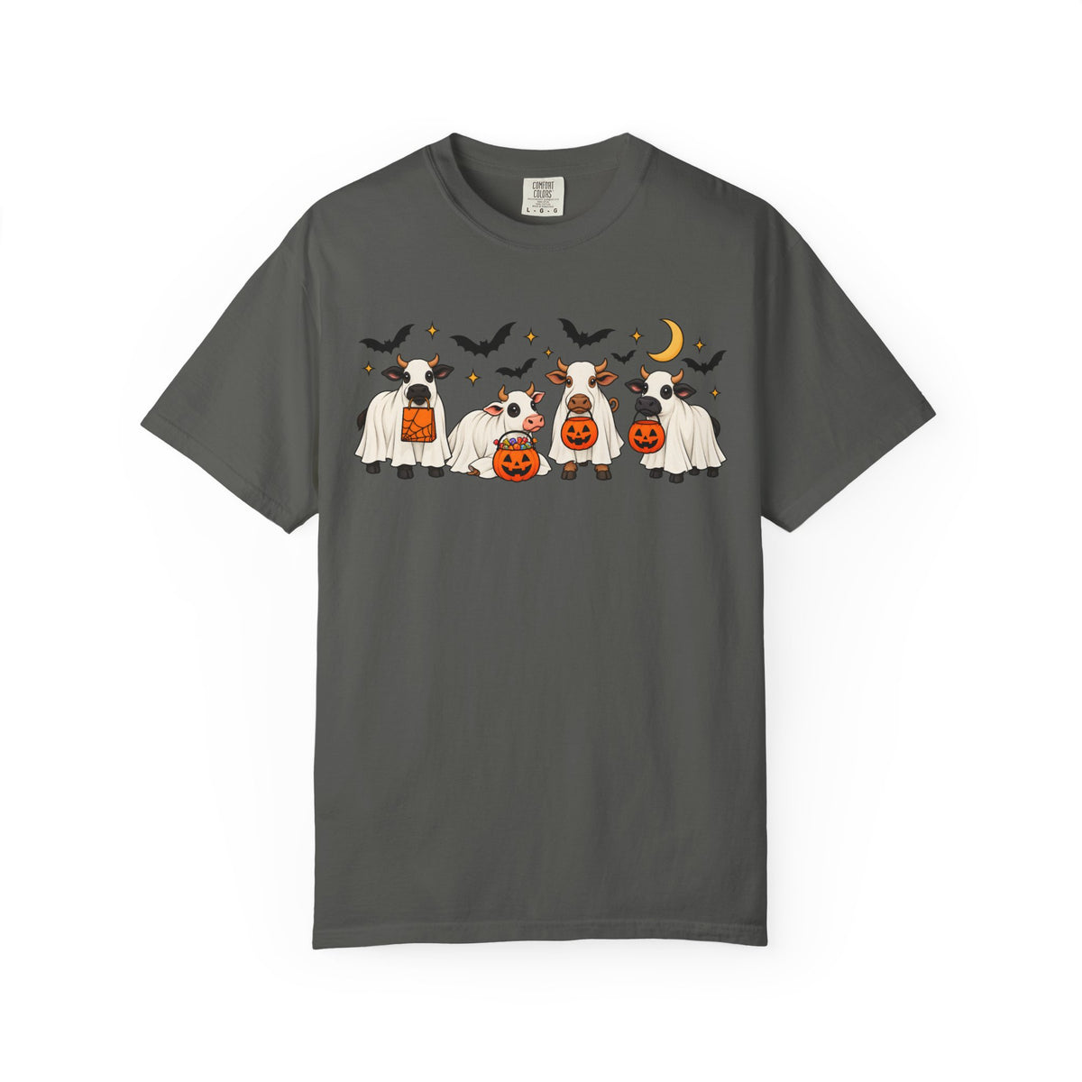 Halloween Cow Costume T-Shirt — Cute Cows in Ghost & Pumpkin Parade