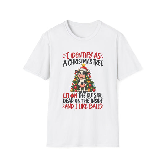 Christmas Tree Graphic T-Shirt — "I Identify As: A Christmas Tree" Funny Holiday Tee