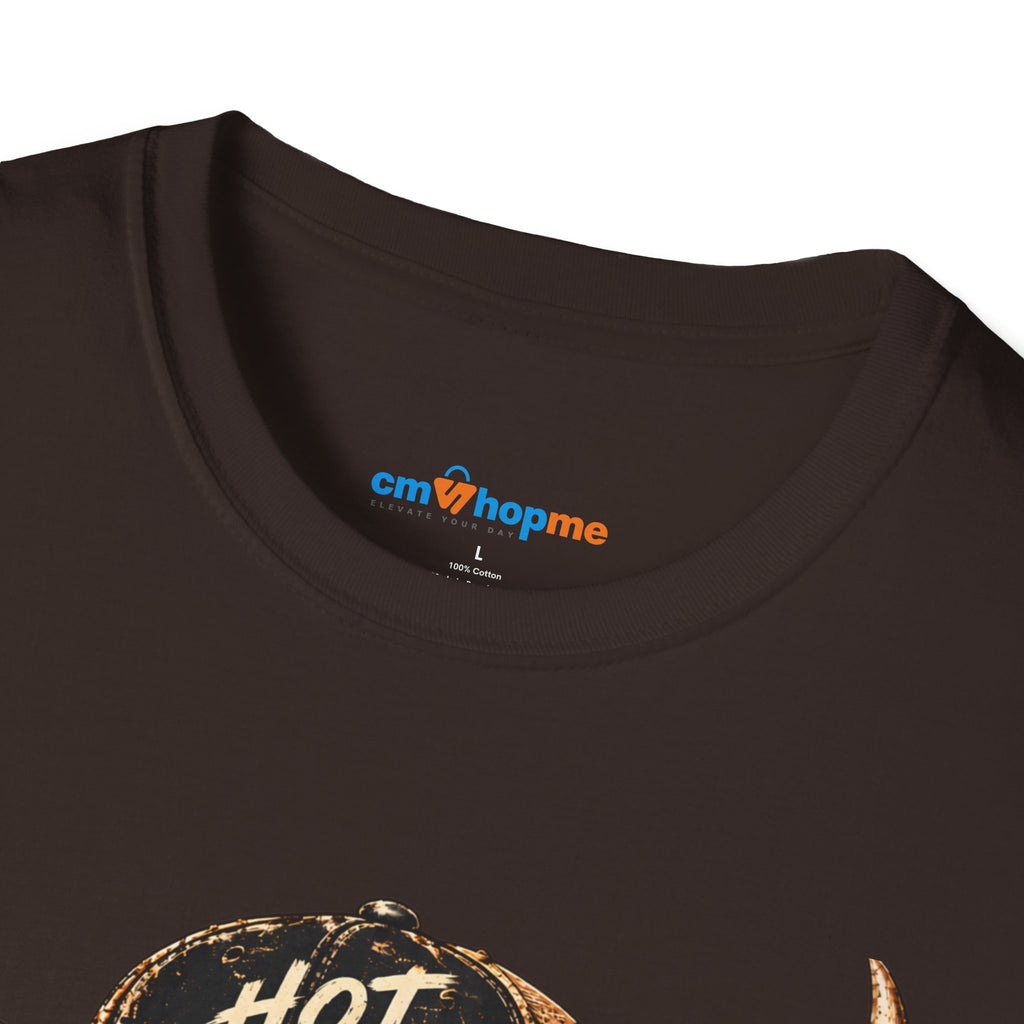 Hot Mess Highland Cow T-Shirt — Funny Cow with 'Hot Mess' Cap & Leopard Mug