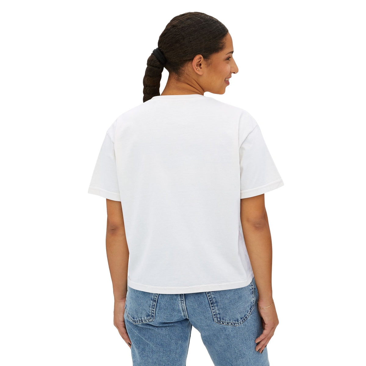 Women’s Boxy Tee — Cute Dancing Cow Graphic “I Like to Moo It Moo It”