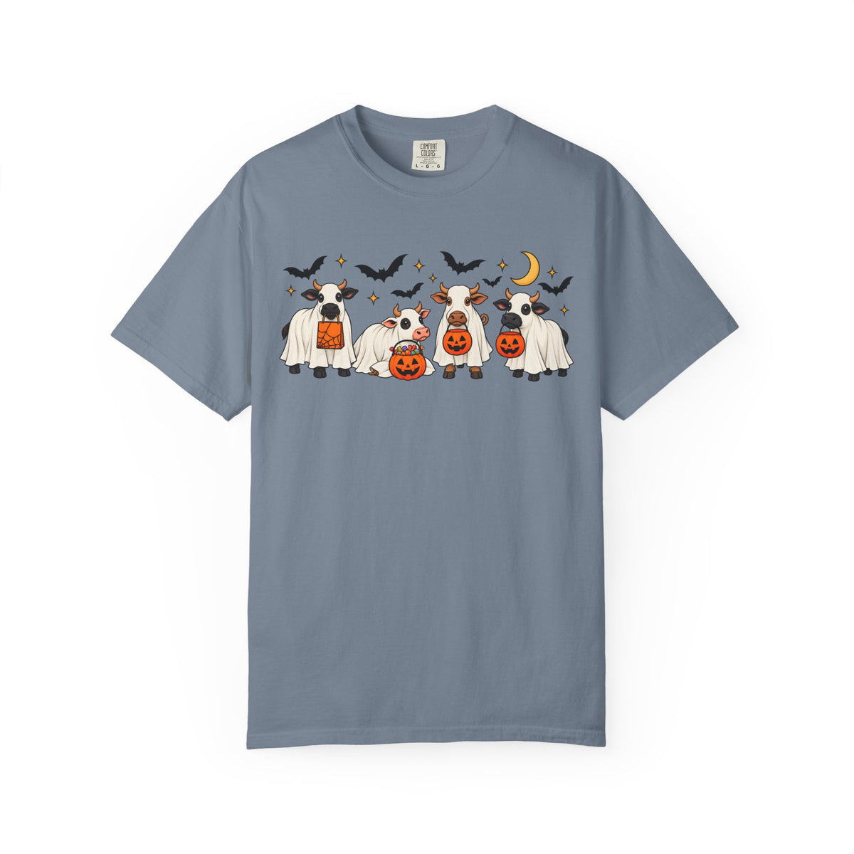 Halloween Cow Costume T-Shirt — Cute Cows in Ghost & Pumpkin Parade
