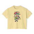 Women’s Boxy Tee — Cute Dancing Cow Graphic “I Like to Moo It Moo It”