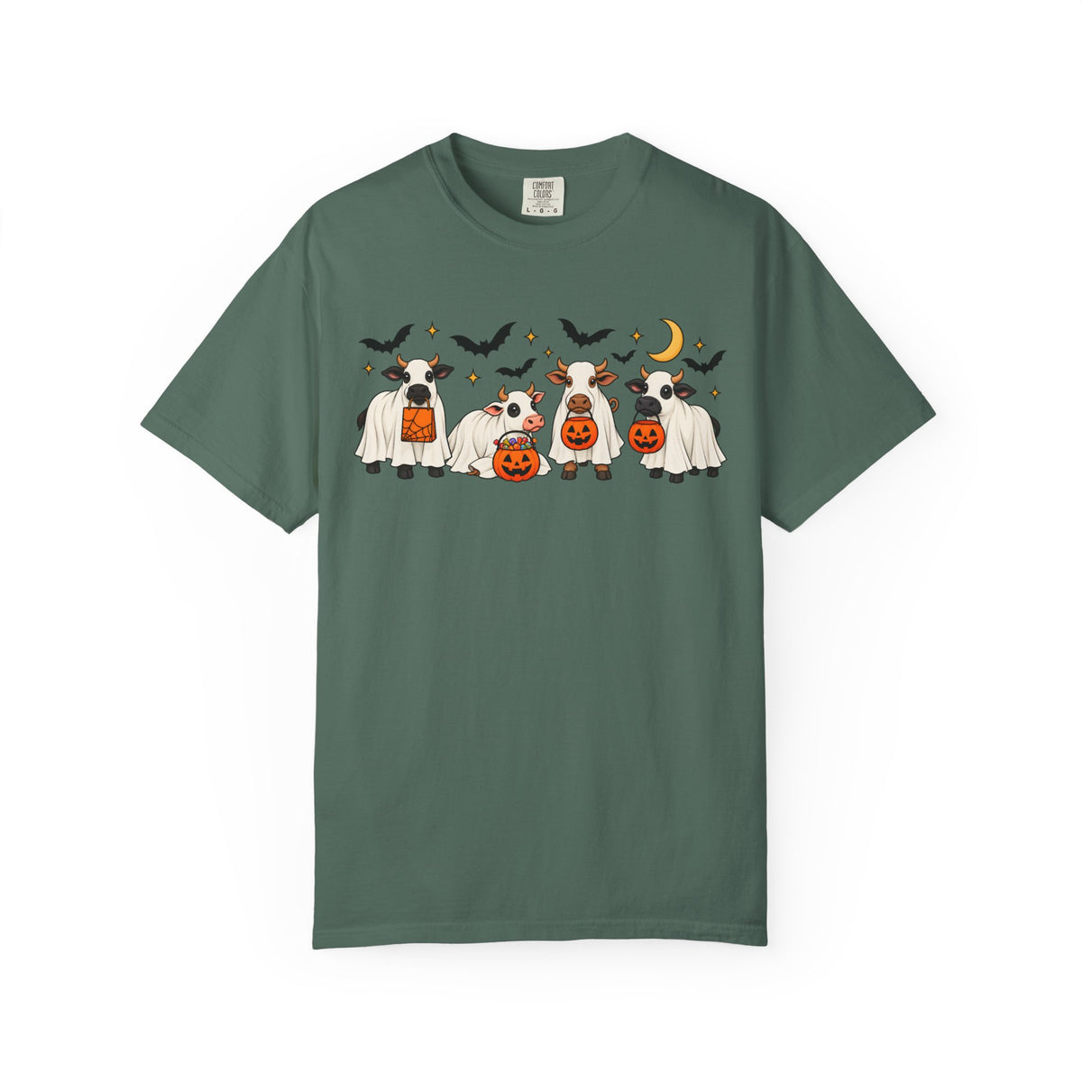 Halloween Cow Costume T-Shirt — Cute Cows in Ghost & Pumpkin Parade