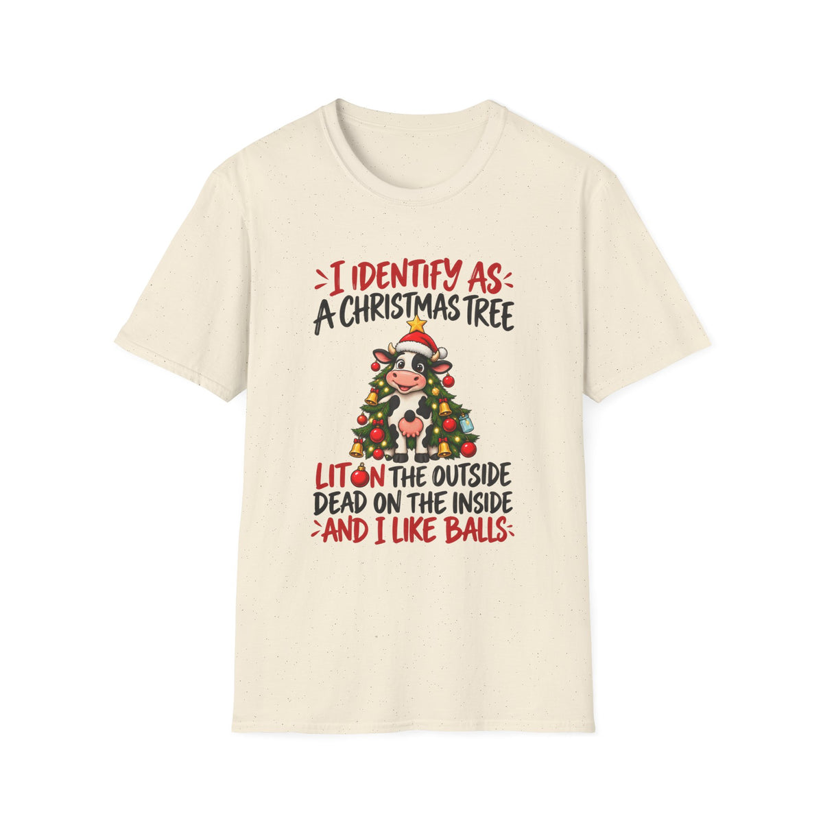 Christmas Tree Graphic T-Shirt — "I Identify As: A Christmas Tree" Funny Holiday Tee