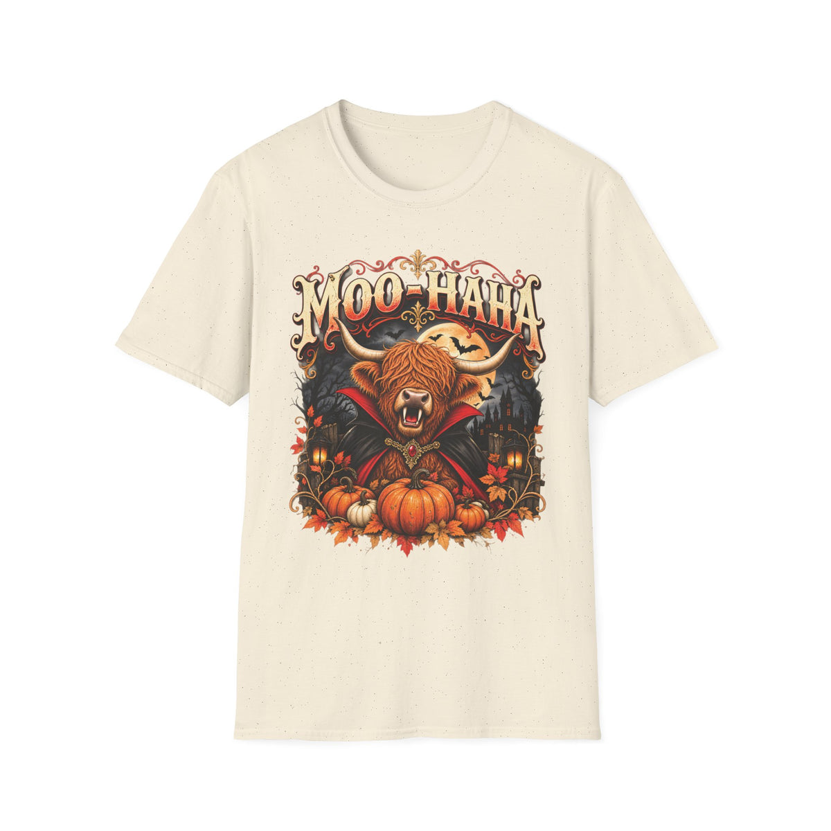 Moo-Haha Halloween Cow T-Shirt — Pumpkin Patch Spooky Farm Tee