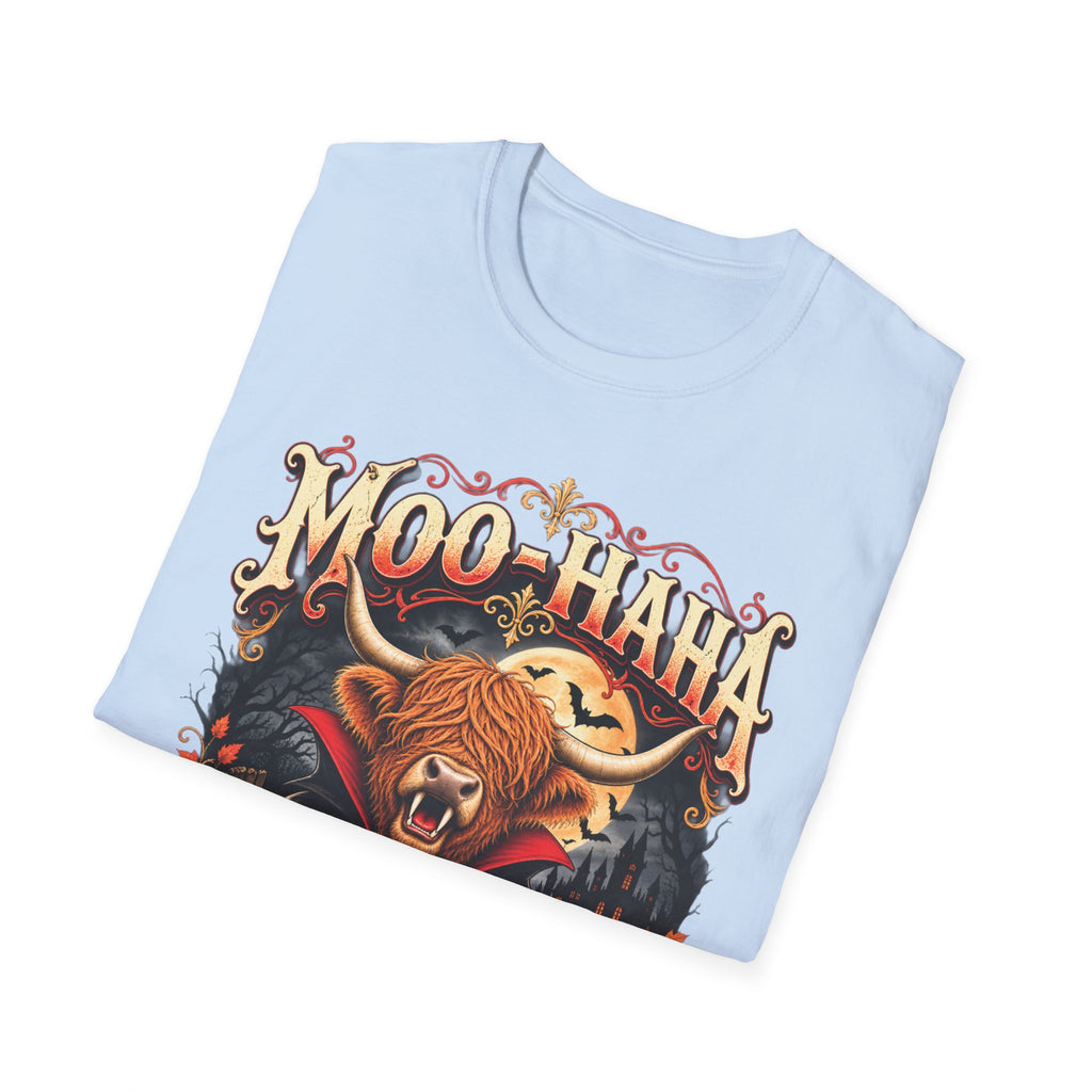 Moo-Haha Halloween Cow T-Shirt — Pumpkin Patch Spooky Farm Tee