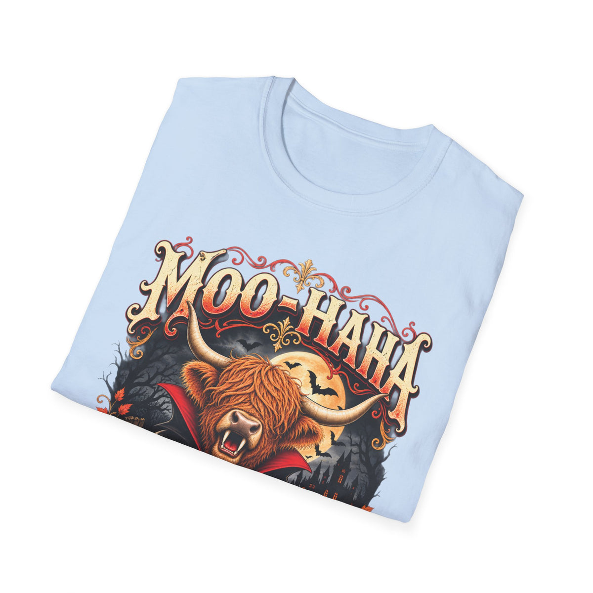 Moo-Haha Halloween Cow T-Shirt — Pumpkin Patch Spooky Farm Tee
