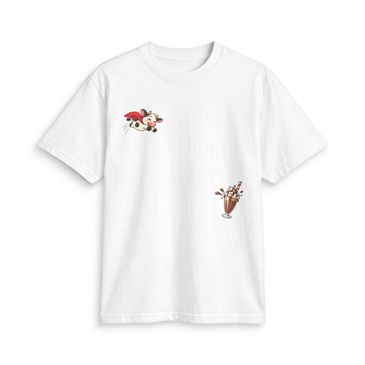 Retro Cow & Milkshake Graphic T-Shirt