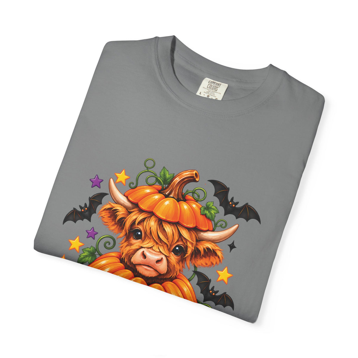 Halloween Pumpkin Cow T-Shirt — Cute Jack-O’-Lantern Highland Cow Tee
