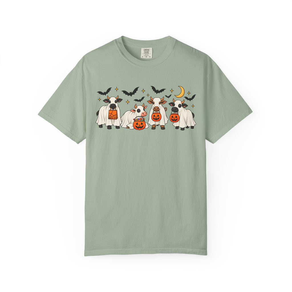 Halloween Cow Costume T-Shirt — Cute Cows in Ghost & Pumpkin Parade