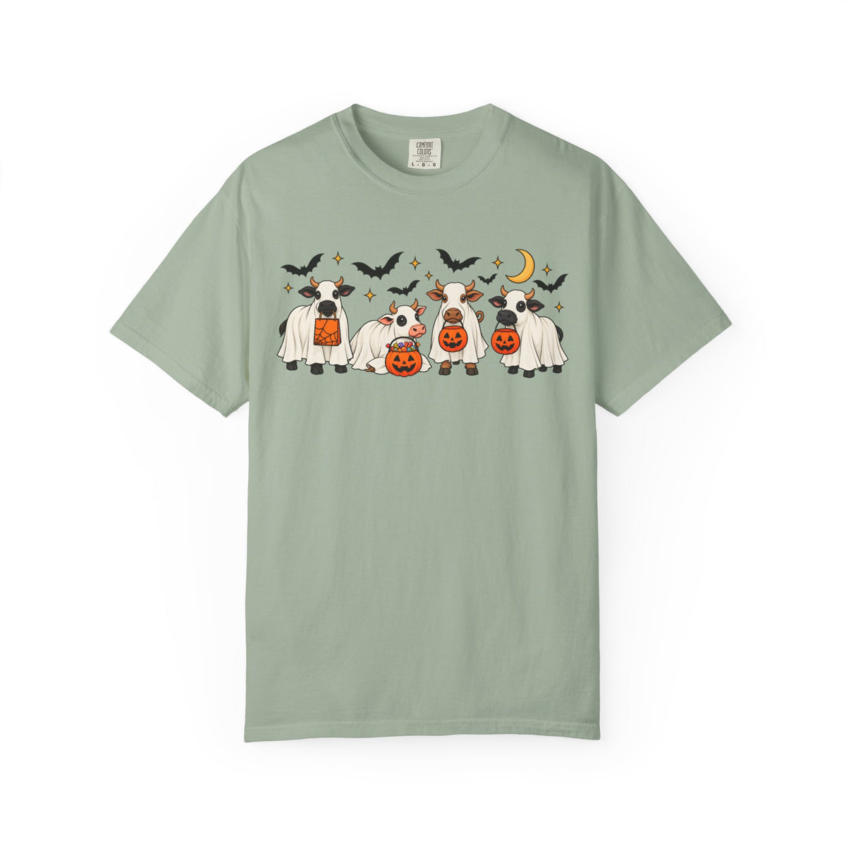 Halloween Cow Costume T-Shirt — Cute Cows in Ghost & Pumpkin Parade