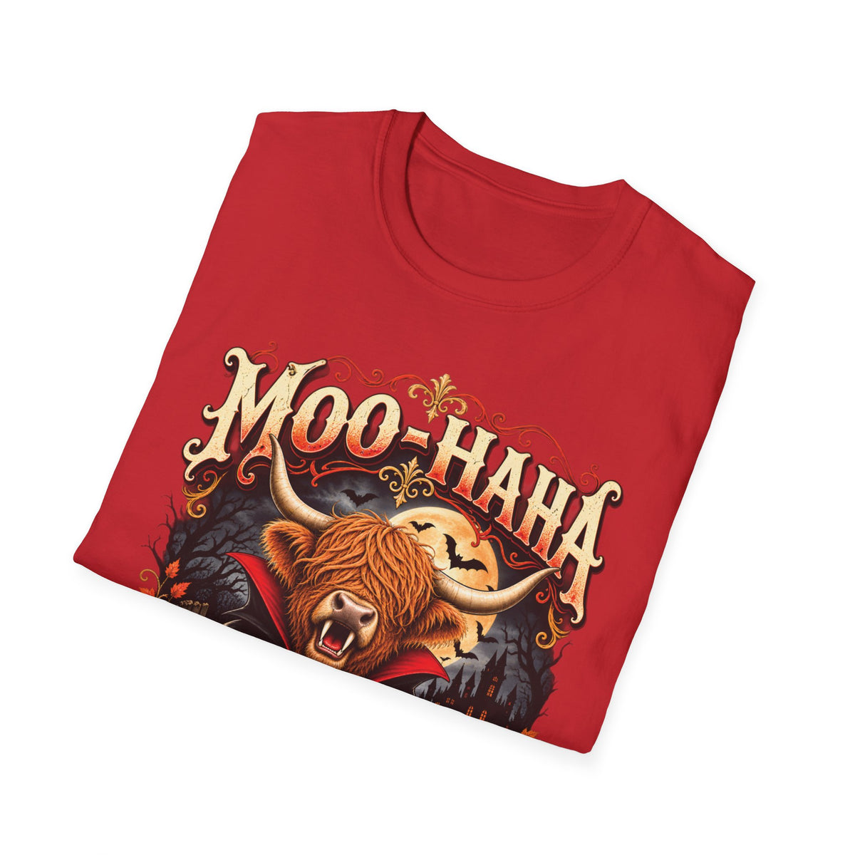 Moo-Haha Halloween Cow T-Shirt — Pumpkin Patch Spooky Farm Tee