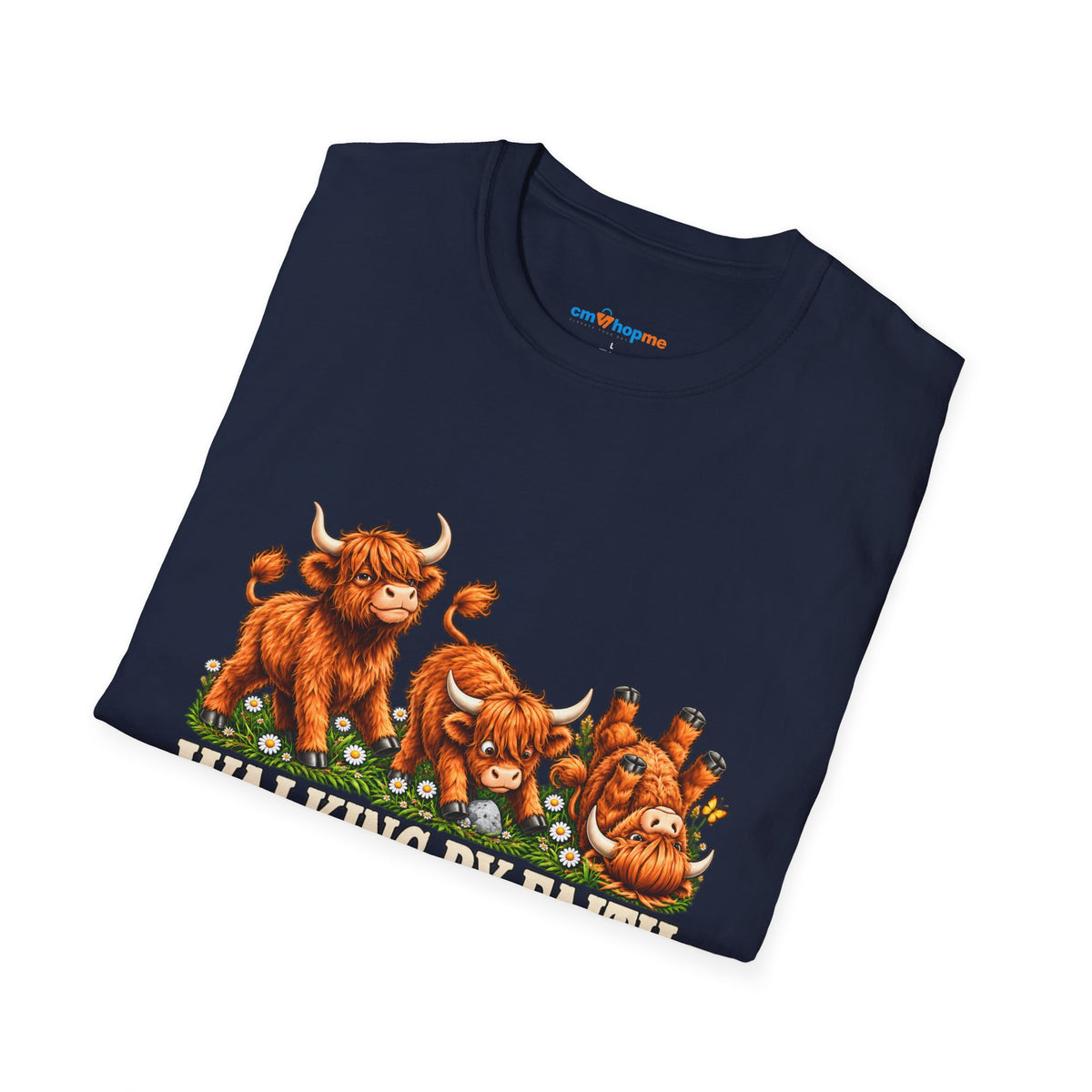 Walking By Faith T-Shirt – Happy Highland Cows Christian Tee