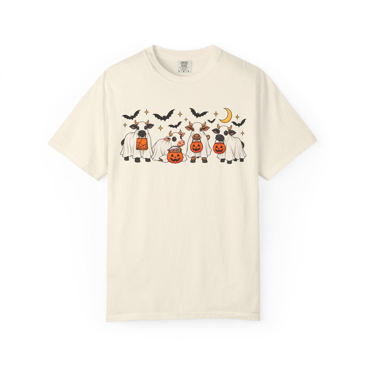 Halloween Cow Costume T-Shirt — Cute Cows in Ghost & Pumpkin Parade