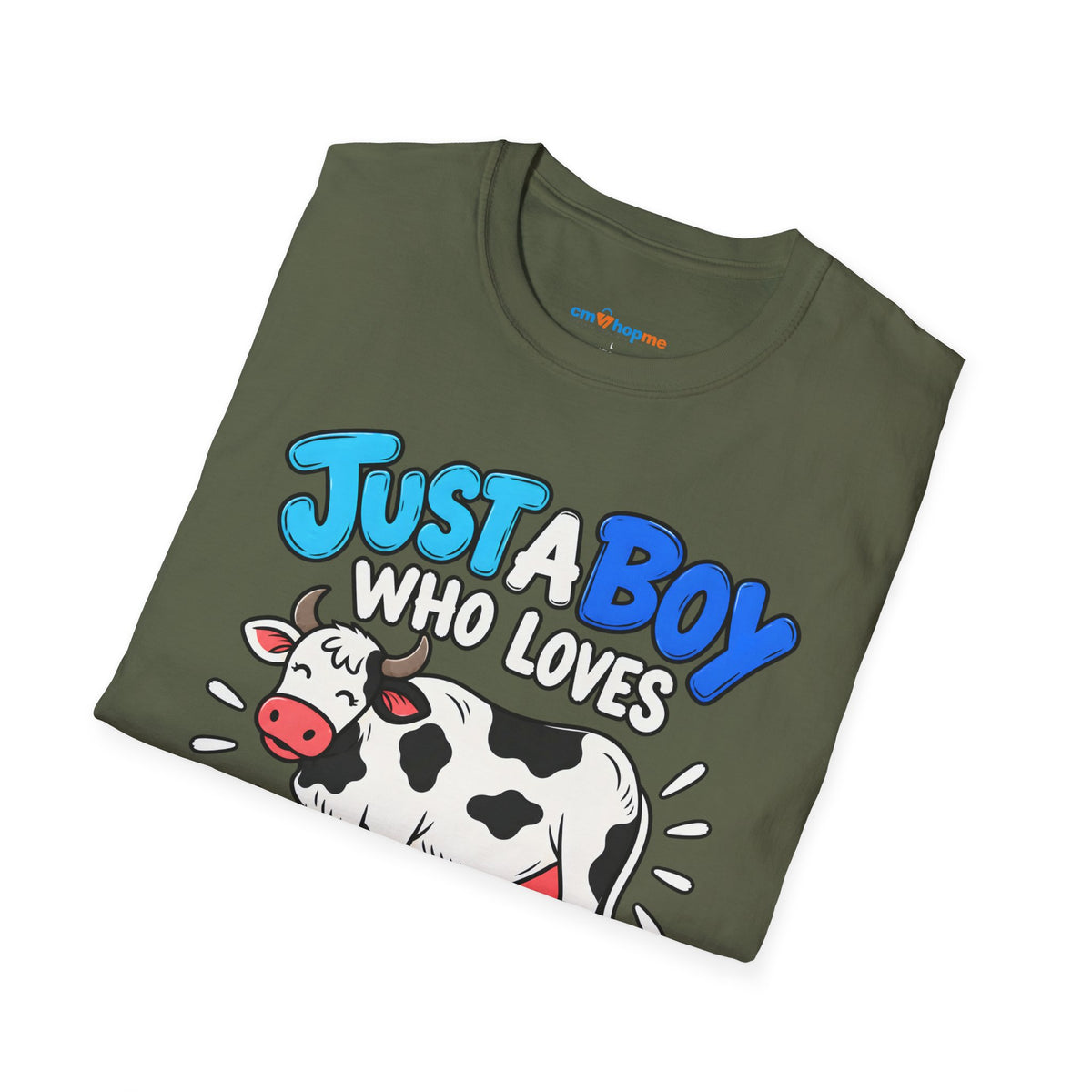 Just a Boy Who Loves Cows T-Shirt — Cute Cow Lover Graphic Tee