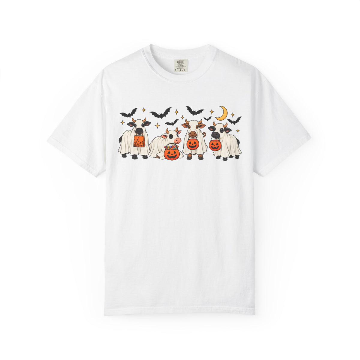 Halloween Cow Costume T-Shirt — Cute Cows in Ghost & Pumpkin Parade