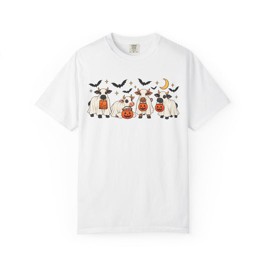Halloween Cow Costume T-Shirt — Cute Cows in Ghost & Pumpkin Parade