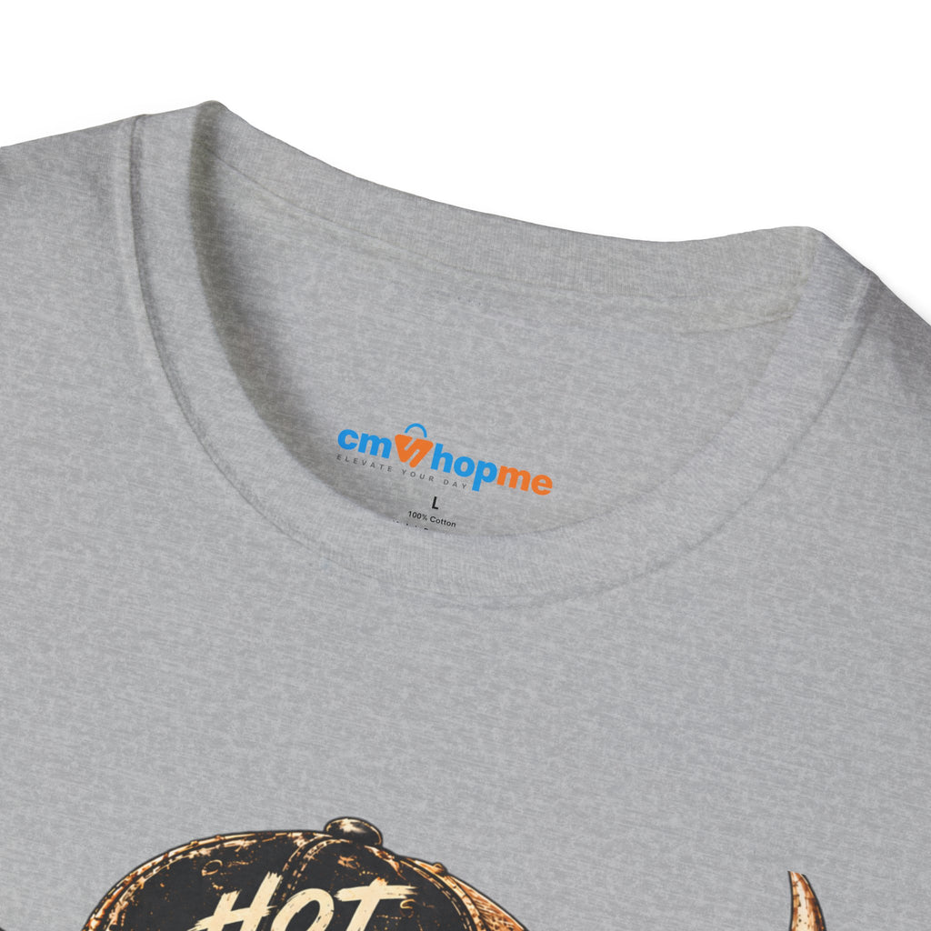 Hot Mess Highland Cow T-Shirt — Funny Cow with 'Hot Mess' Cap & Leopard Mug