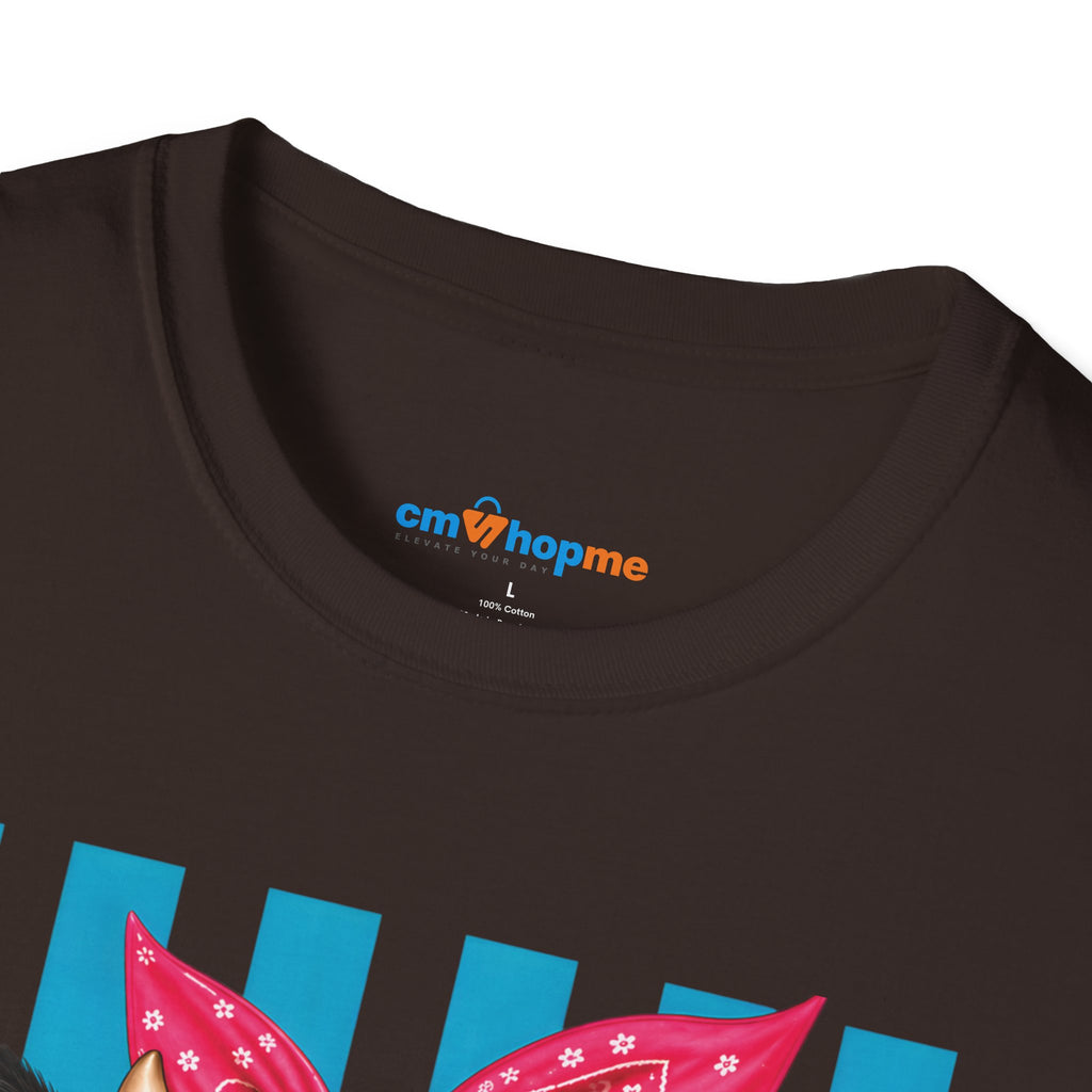 Cow Graphic T-Shirt — Cute Cow with Bandana Farm Animal Tee