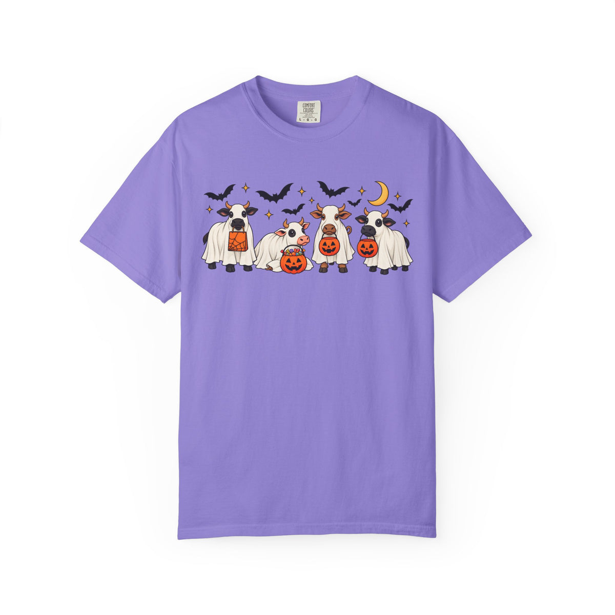 Halloween Cow Costume T-Shirt — Cute Cows in Ghost & Pumpkin Parade
