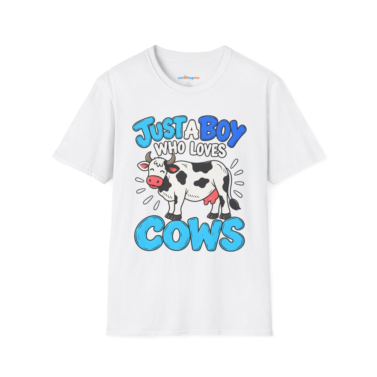 Just a Boy Who Loves Cows T-Shirt — Cute Cow Lover Graphic Tee