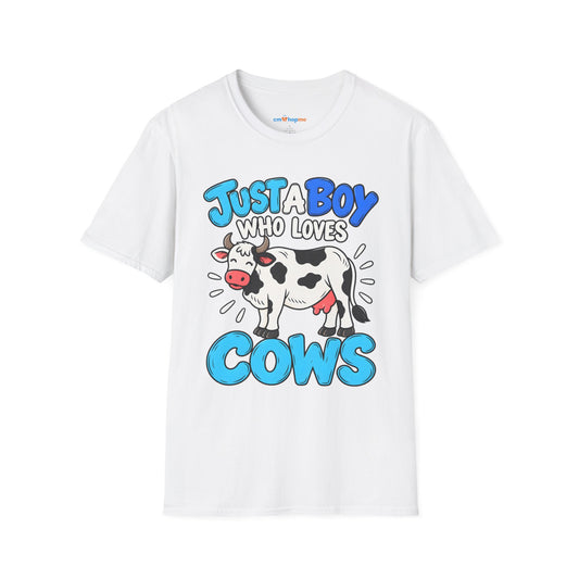 Just a Boy Who Loves Cows T-Shirt — Cute Cow Lover Graphic Tee