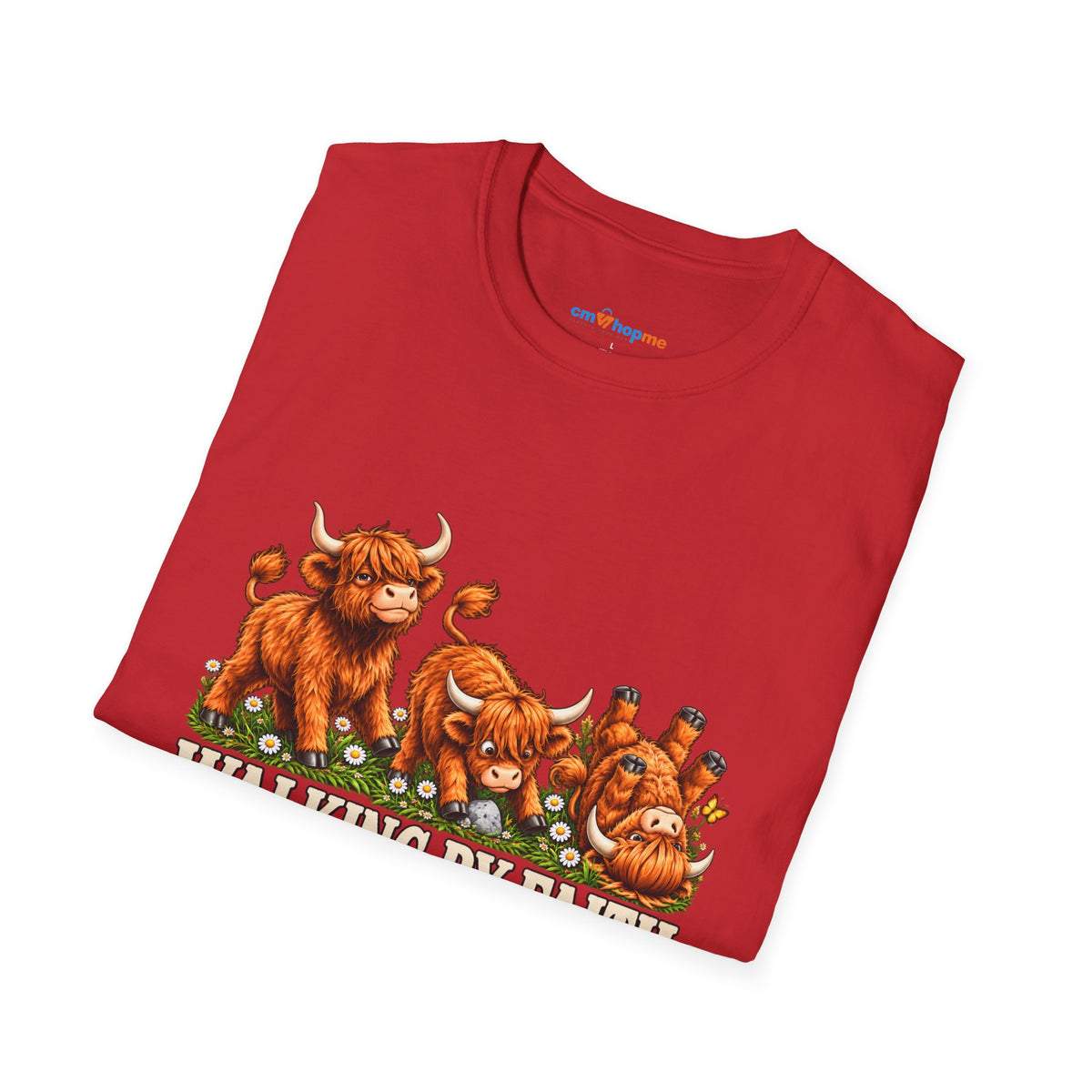 Walking By Faith T-Shirt – Happy Highland Cows Christian Tee