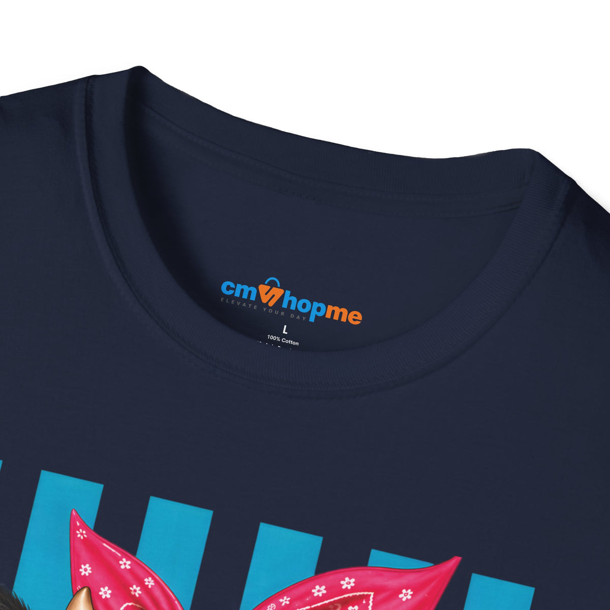 Cow Graphic T-Shirt — Cute Cow with Bandana Farm Animal Tee