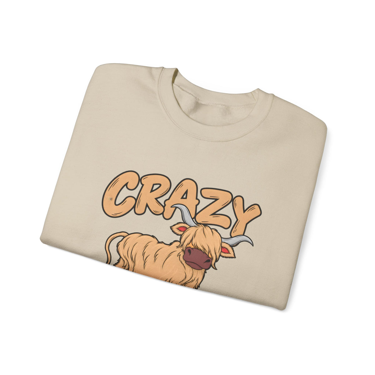 Crazy Highland Cow Lady Sweatshirt