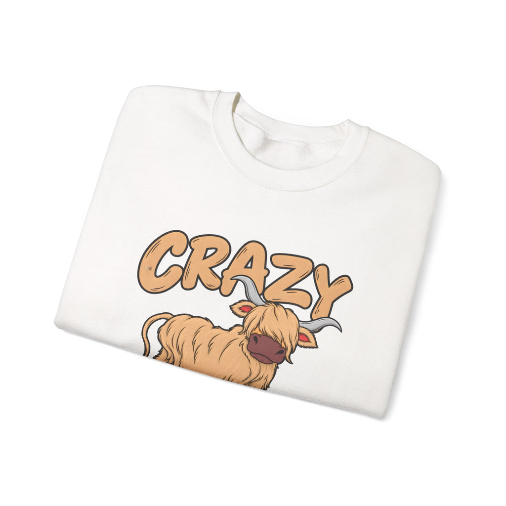 Crazy Highland Cow Lady Sweatshirt