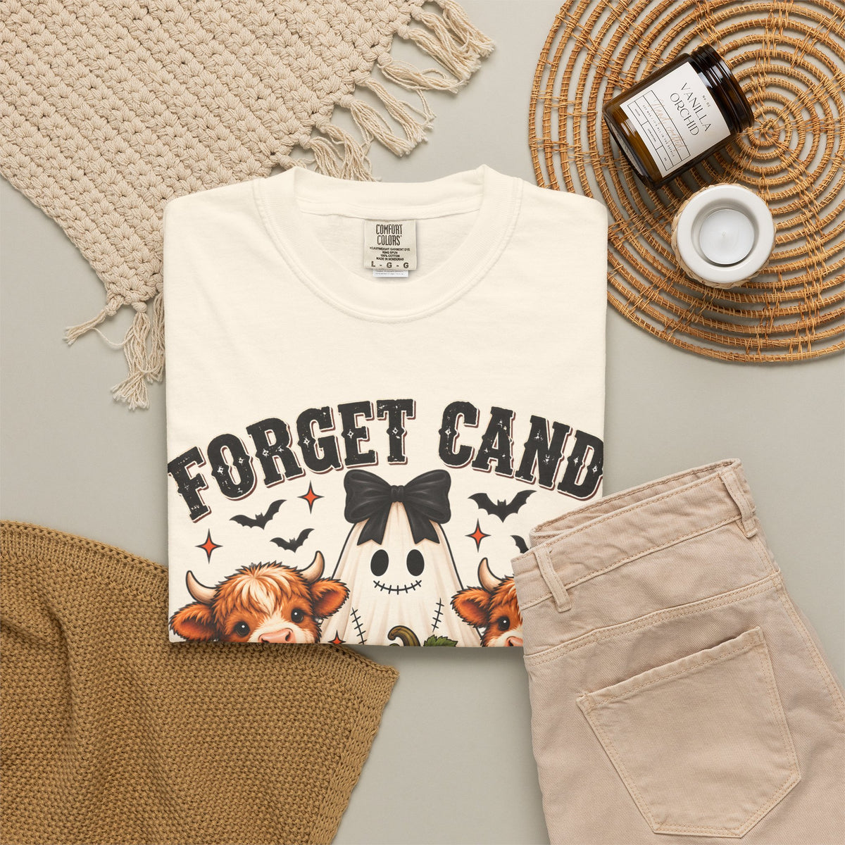 Halloween Cow T-Shirt — “Forget Candy, Give Me a Cow” Cute Spooky Farm Tee