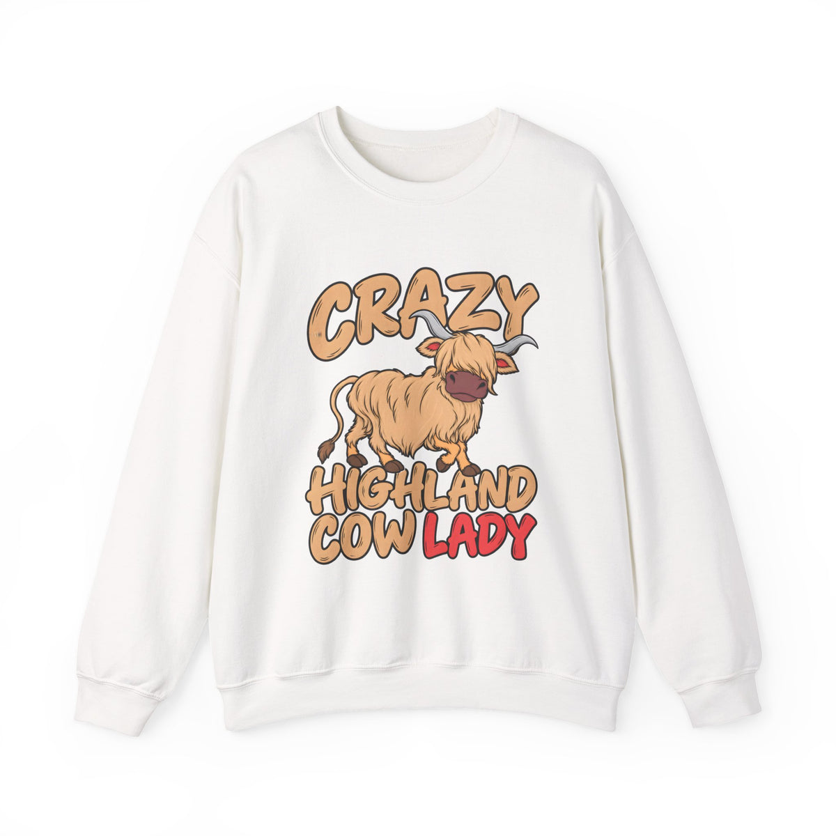 Crazy Highland Cow Lady Sweatshirt