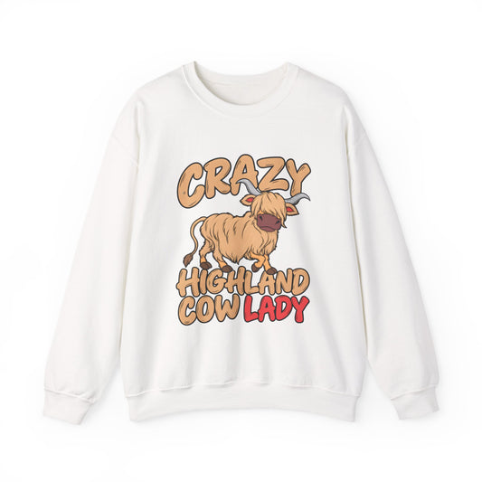 Crazy Highland Cow Lady Sweatshirt