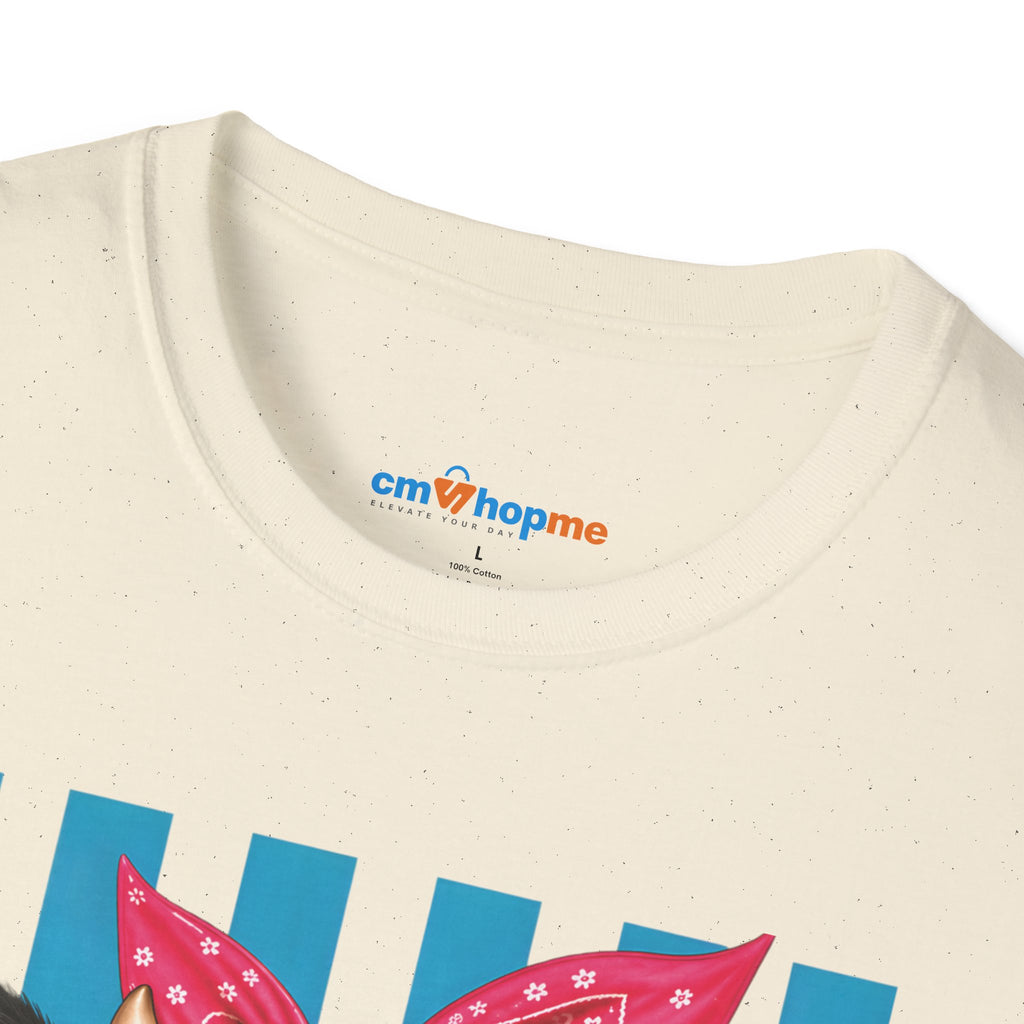 Cow Graphic T-Shirt — Cute Cow with Bandana Farm Animal Tee
