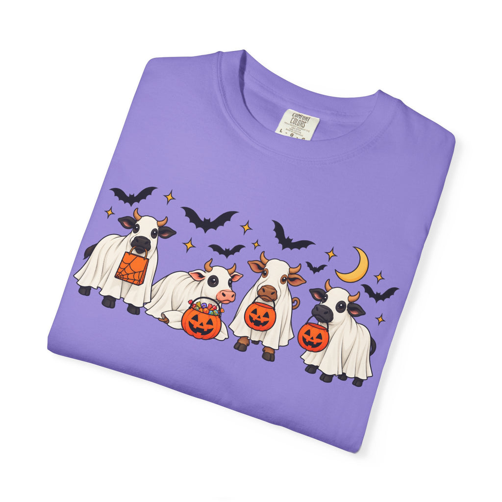 Halloween Cow Costume T-Shirt — Cute Cows in Ghost & Pumpkin Parade